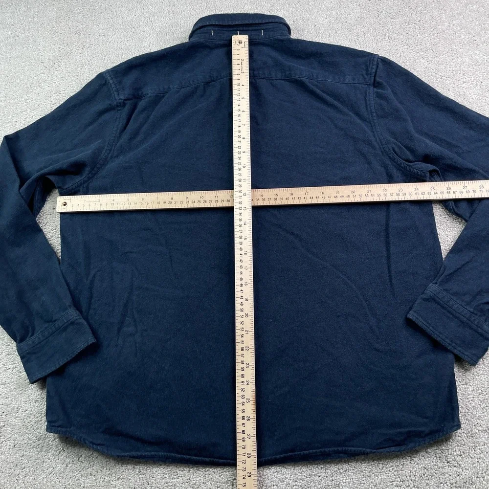 Banana Republic Shirt Mens XL Navy Blue Heavy Flannel Standard Redwood Utility
